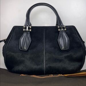 (NWF) TOD’S ‘D-Styling Attacchi Bauletto’ Handle Bag ~ in Black Pony Hair